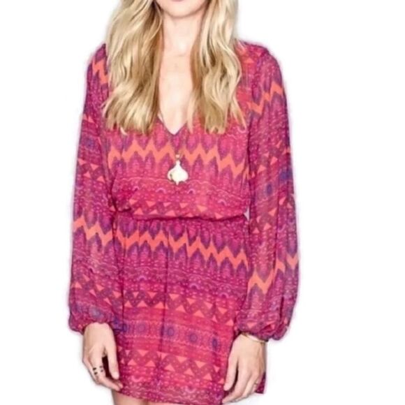Show Me Your Mumu Rainey Long Sleeve Dress Sz L - Picture 1 of 7